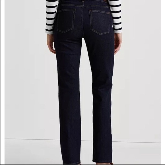 Lauren Ralph Lauren Super Stretch Mid-Rise Straight Leg Jeans Navy Size 18W New! - Picture 2 of 14